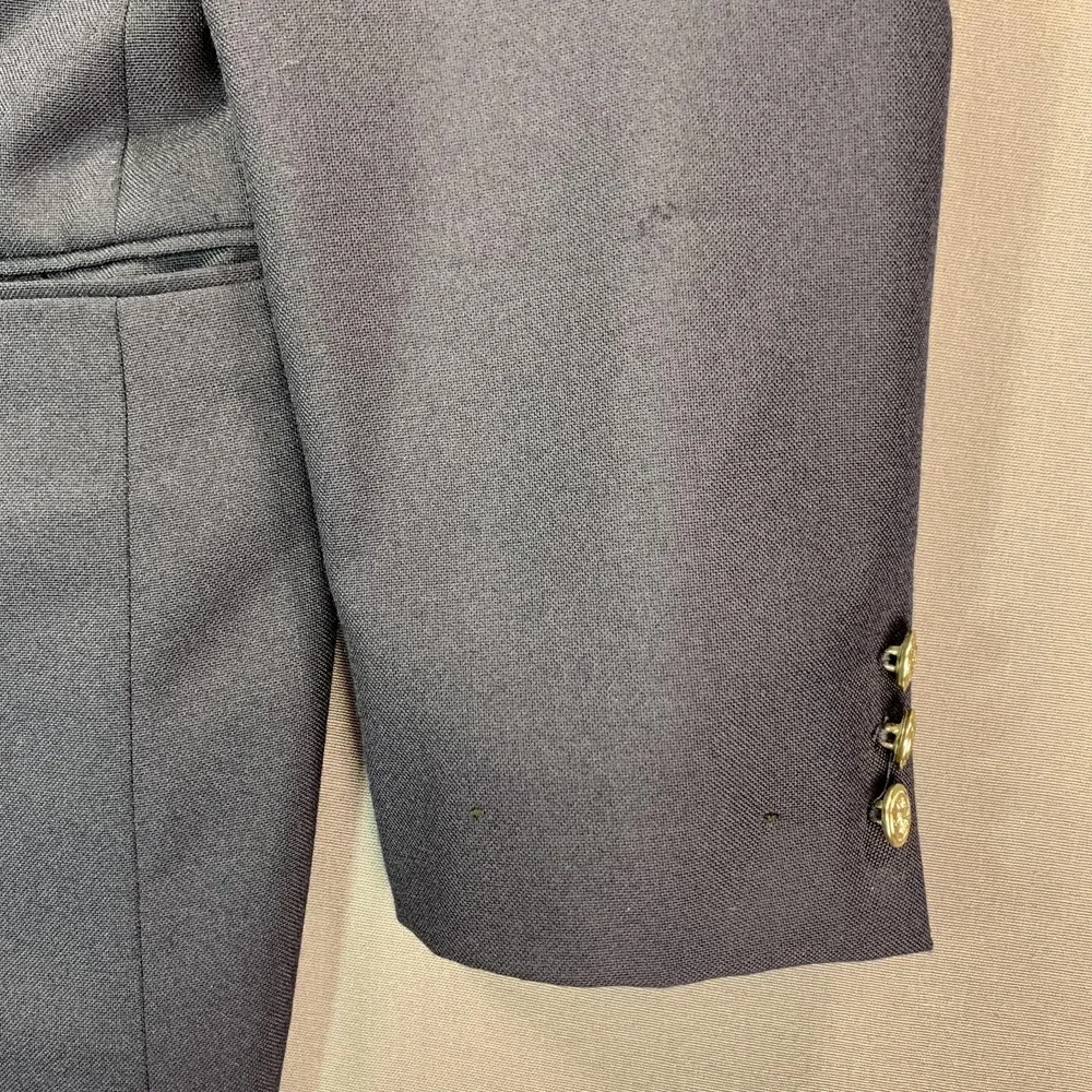 Bert Pulitzer Blazer Mens 38R Blue Polyester‎ Wool Gold Button Sport Coat Jacket